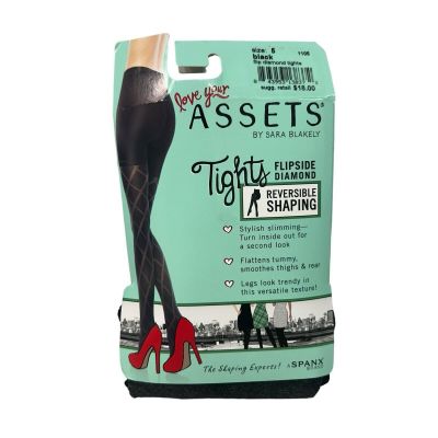 SPANX Assets Sara Blakely Reversible Shaping Tights Women's 5 Flipside Diamond